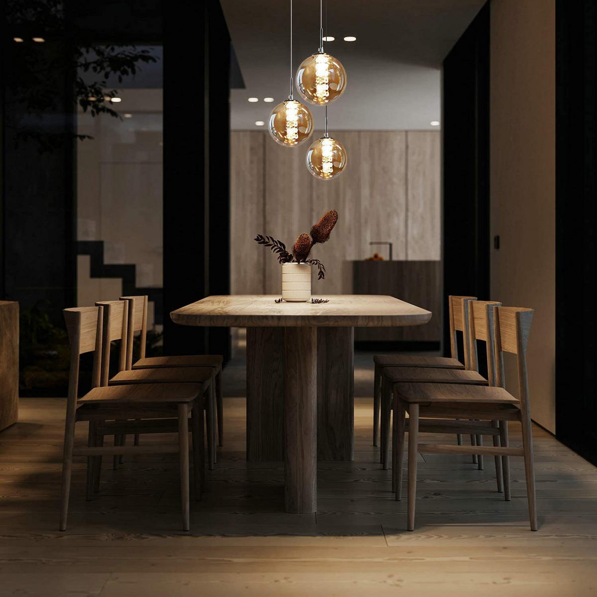 LED-HÄNGELEUCHTE Luxthain 30/150/30 cm - Grau, Glas (30/30/150cm) - ZMH