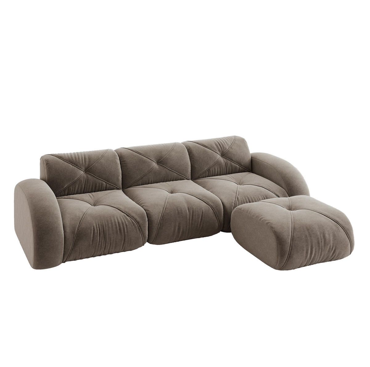 SOFA modular Chenille Braun - Braun, Kunststoff (171/281cm) - Meubliv