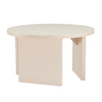 COUCHTISCH, Beige - Weiß, Holz (80/80/45cm) - Oviala