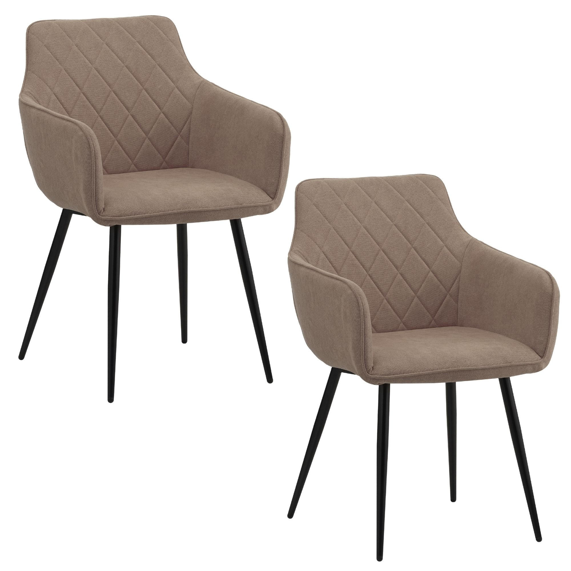 ESSZIMMERSTUHL SILA 2er Set - Braun, Textil (54/83/49cm) - Albatros