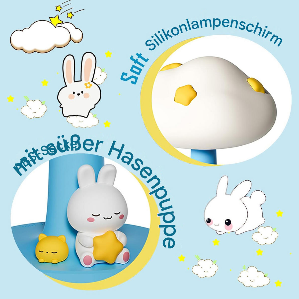 TISCHLEUCHTE Wiederaufladbar Berührungssteuerung Kinder - Pastellblau, Kunststoff (12/14/6cm) - Weltevree