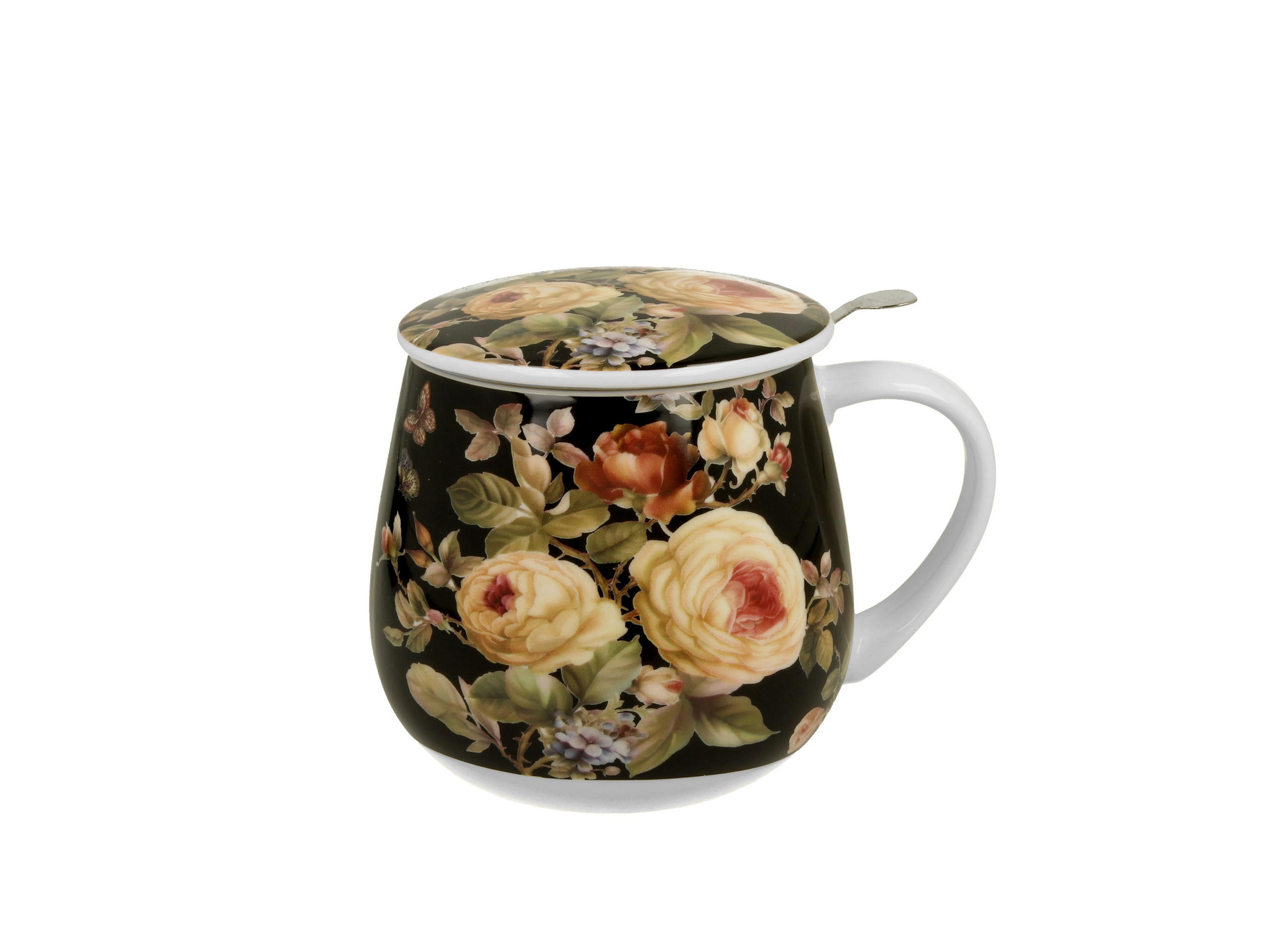 TEETASSE mit Sieb in Fassform WARDA - Weiß, Keramik (0.43L) - DUO PORCELAIN