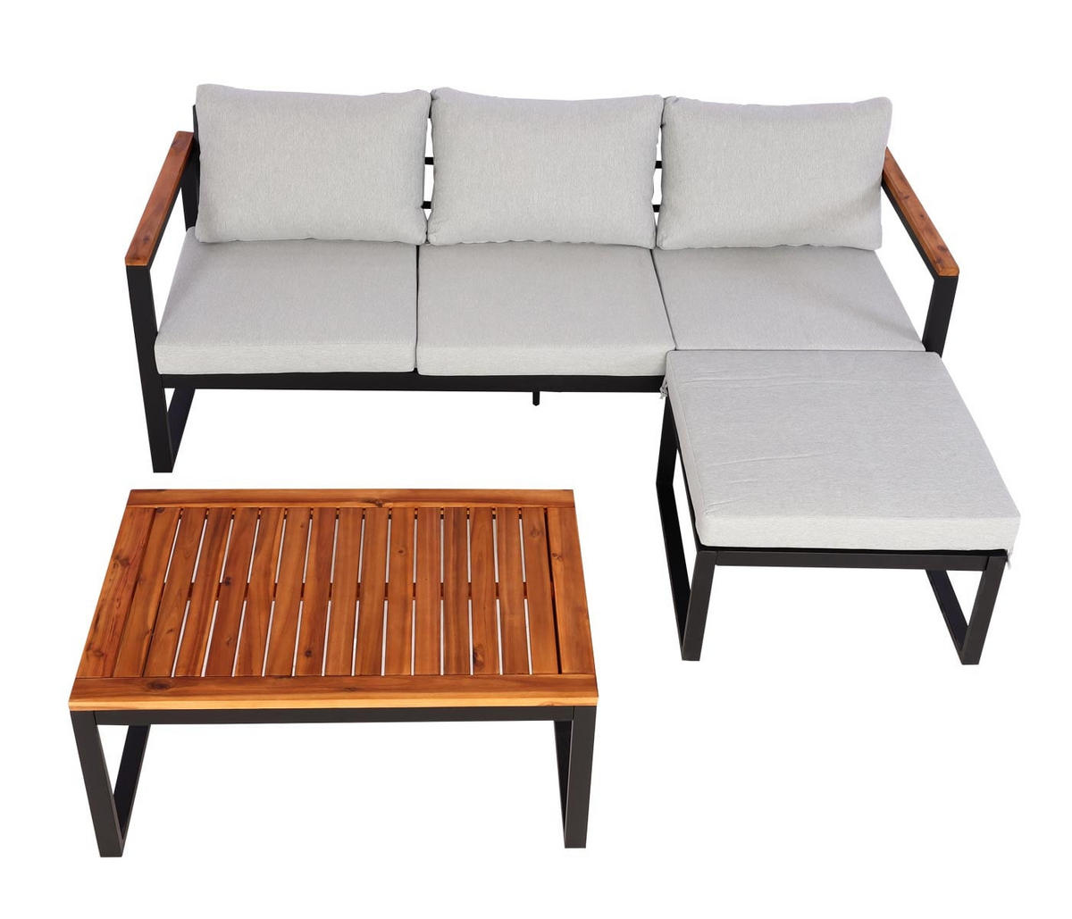 GARTENLOUNGE Hellgrau - Grau, Metall - PROREGAL
