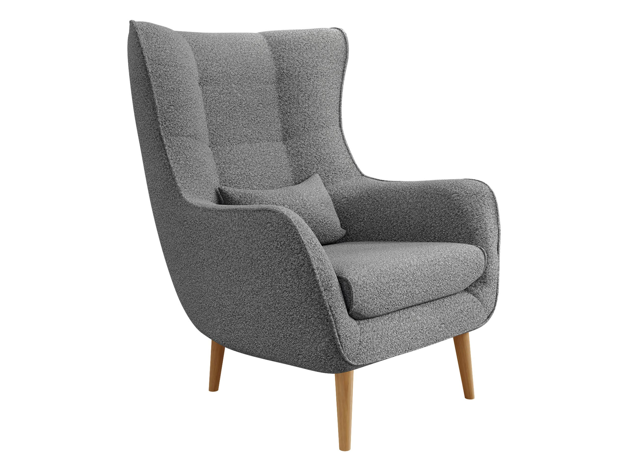 SESSEL Estjano Boucle - Beige/Grau, Holz/Textil (80/106/95cm) - MIRJAN24