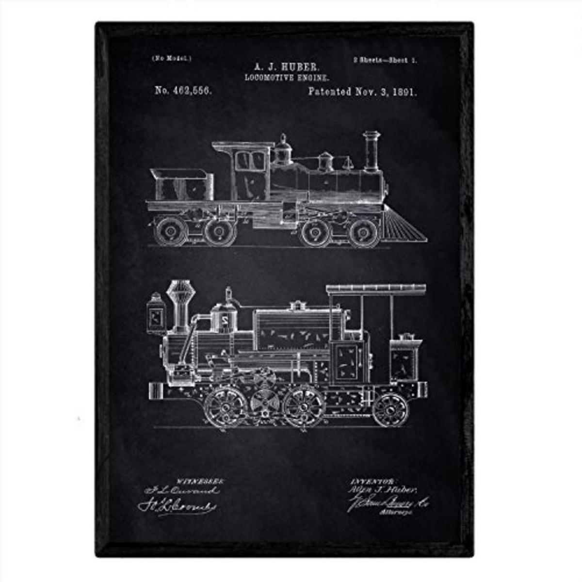 POSTER Lokomotive Patent A3 Rahmenlos - Klar, Papier (29.7/5/42cm) - Nacnic