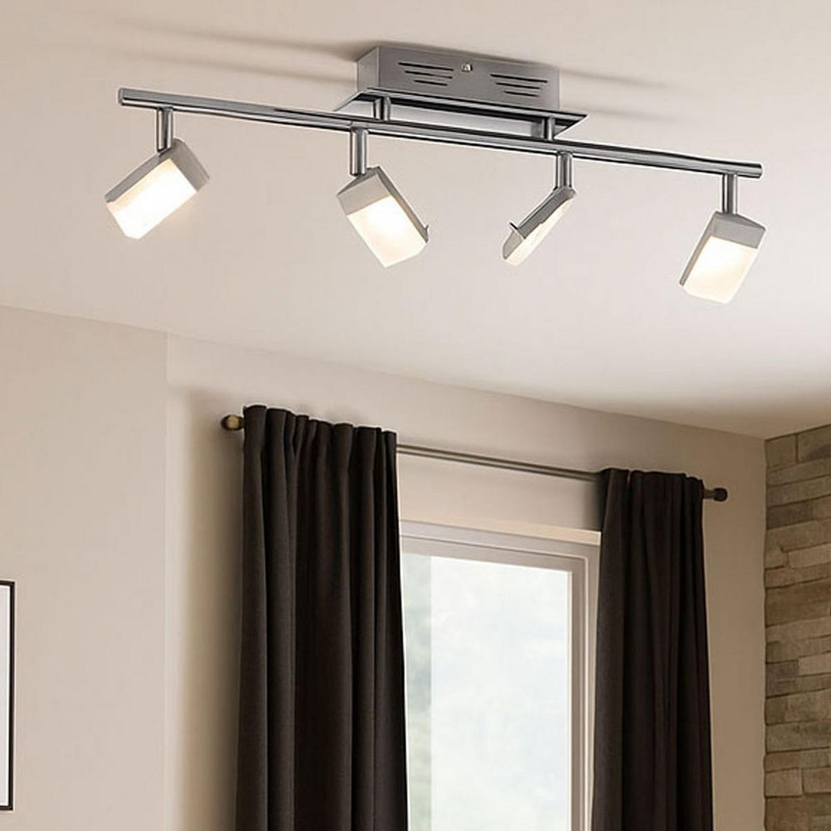 LED DECKENLEUCHTE Metall Chrom Silber - Silberfarben, Metall (67/17/17cm)