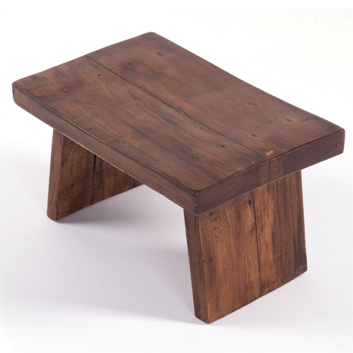 FUSSHOCKER SCHEMEL Recyclingholz massiv 02 hellbraun - Hellbraun, Holz (29/18/19cm) - DESIGN DELIGHTS