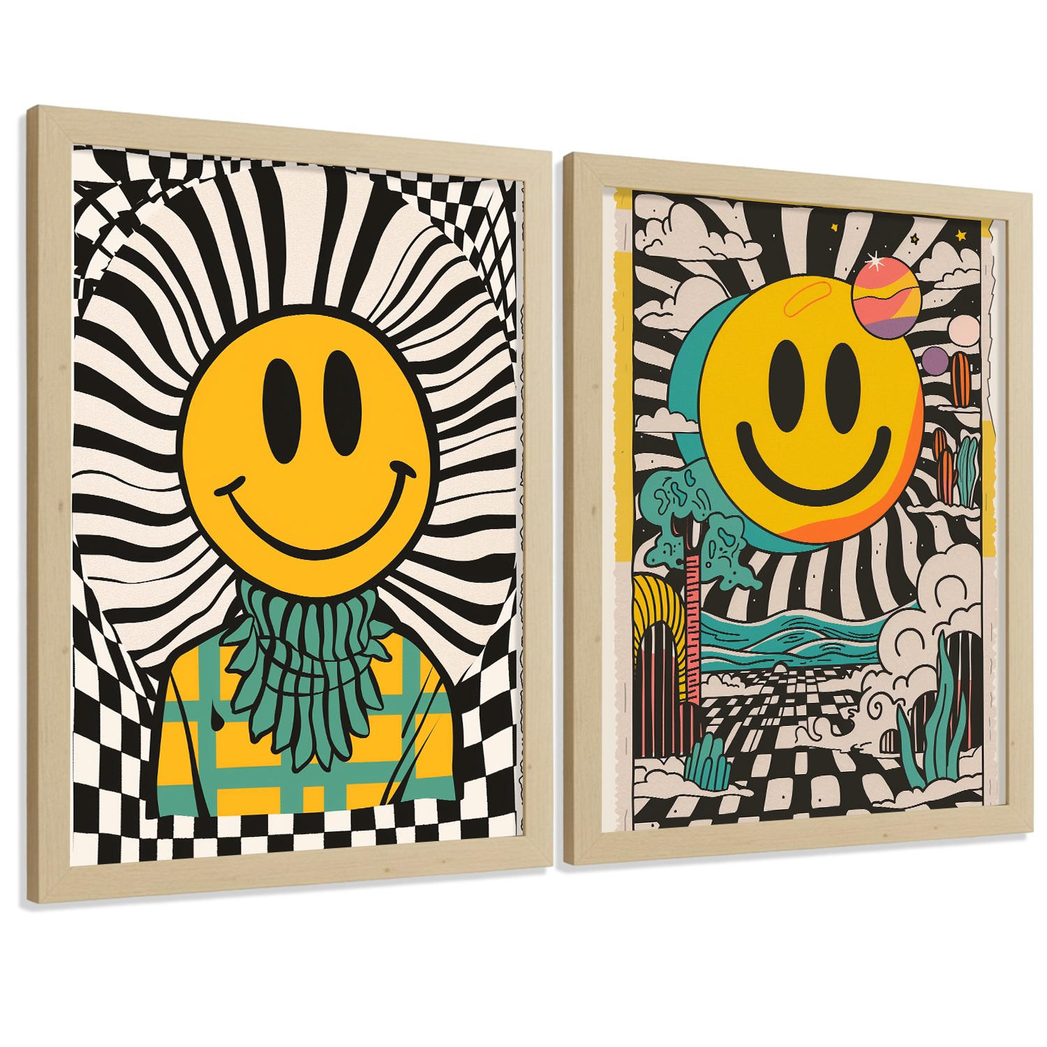 PLAKAT Sada 2 Emoji A4 bez rámu - čirá, papír (29.7/1/21cm) - Nacnic