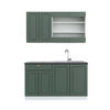 SINGLEKÜCHE Fame-Line Grün-Gold Landhaus/Weiß 140 cm, AP Anthrazit - Weiß/Grün, Holzwerkstoff (140/81.6/60cm) - Vicco
