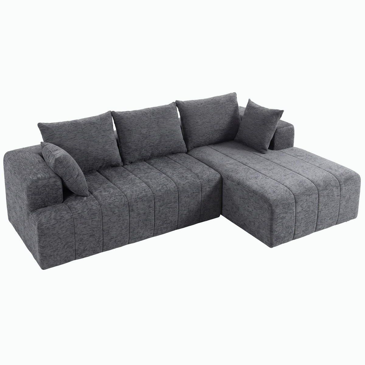 ECKSOFA Grau 256.0/158.0/85.0 cm - Grau, Textil (158/256cm)