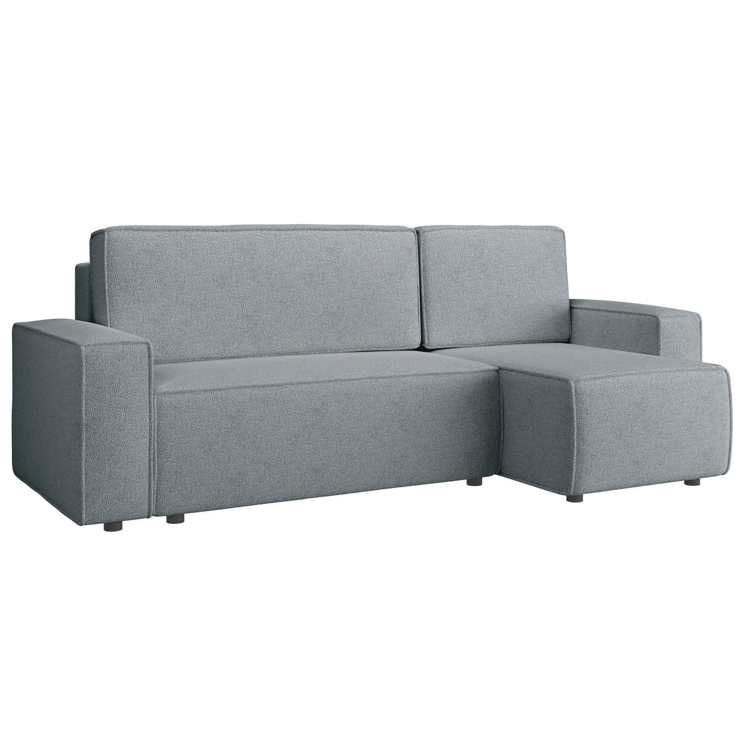 ECKSOFA Copertino Hellgrau beidseitig montierbar - Hellgrau/Schwarz, Kunststoff/Textil (244/145cm) - Selsey