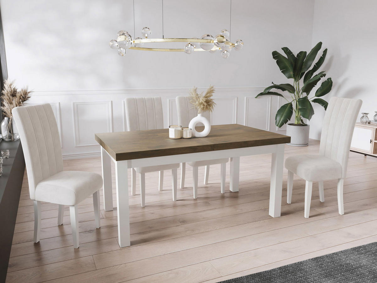 ESSTISCH Avena rechteckig ausziehbar, Lefkas Eiche 160/90/78 - Alteiche/Braun, Holz/Holzwerkstoff (90/210/78cm) - WFL GROUP