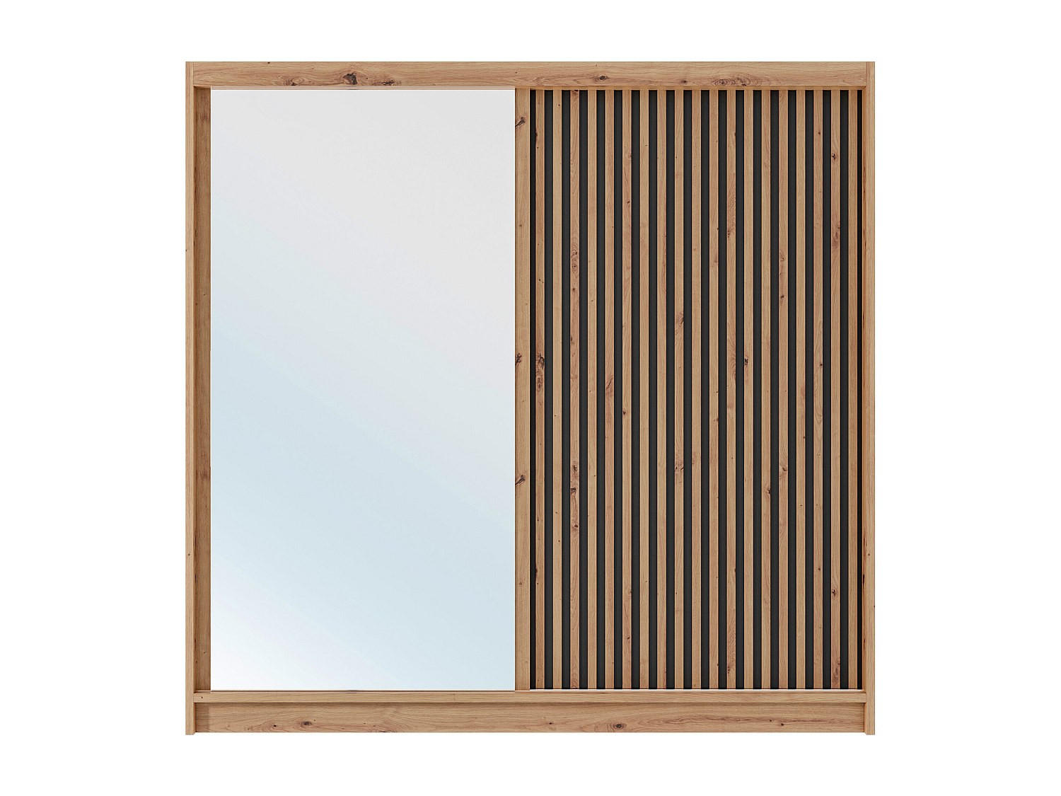 KLEIDERSCHRANK - 203 cm x 60.5 cm - Holz, Platte - Naturfarben Hell CALOWI - Naturfarben, Holz (203/215/60.5cm) - Vente-Unique