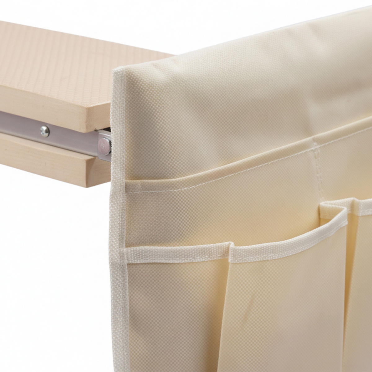 KNIEBANK - Beige, Textil/Metall (60/50/27.5cm) - Relaxdays