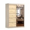 SCHWEBETÜRENSCHRANK 150/200/61 cm 2-türig Vista 05A Sonoma Eiche/ Artisan Eiche - Schwarz/Eiche Artisan, Glas/Holzwerkstoff (150/200/61cm) - imoebel24