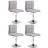 DREHSTUHL 4er Set Stoff grau - Chromfarben/Grau, Textil/Metall (44/74/49cm) - CLP