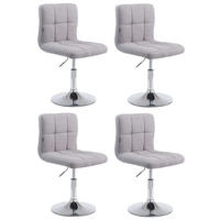 DREHSTUHL 4er Set Stoff grau - Chromfarben/Grau, Textil/Metall (44/74/49cm) - CLP