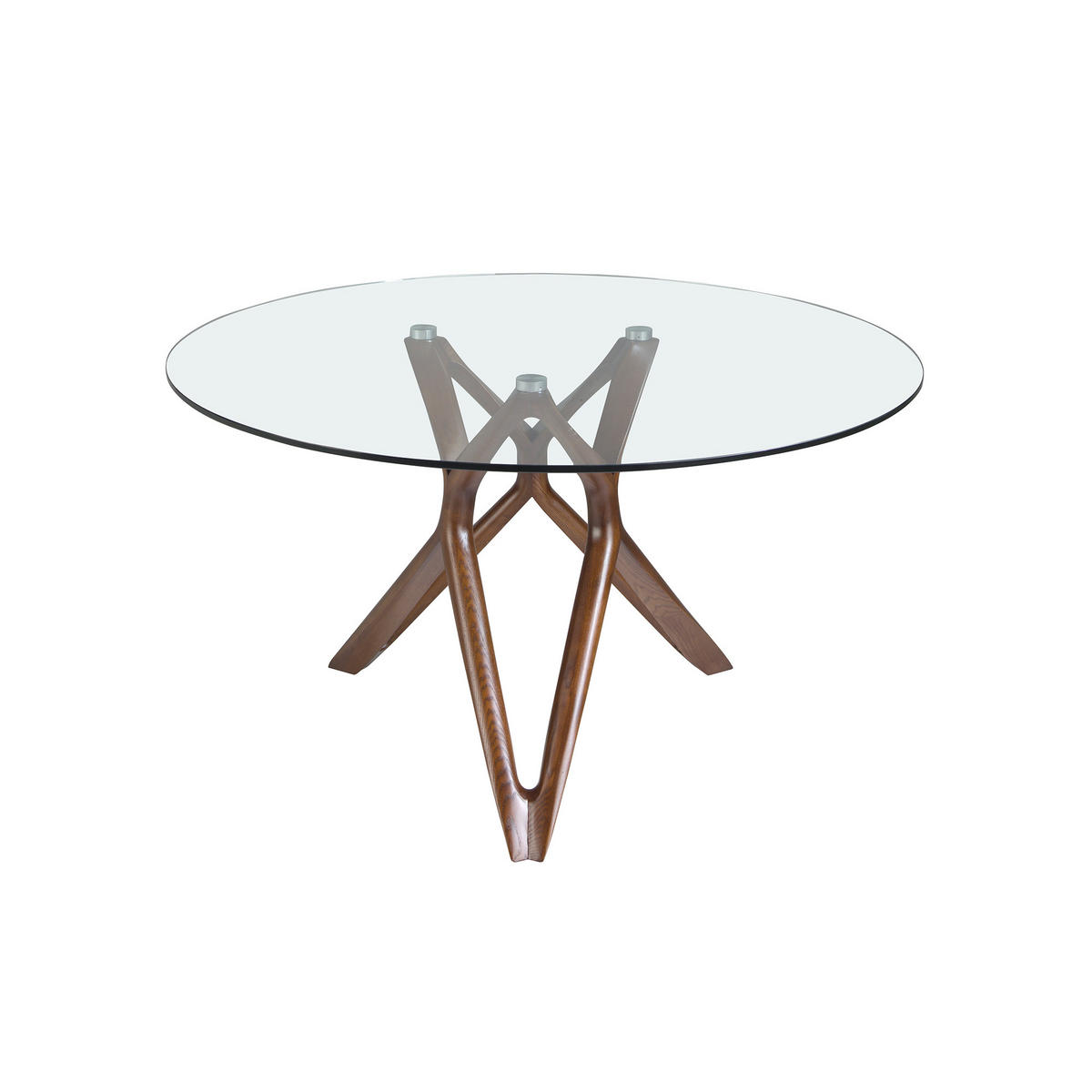 ESSTISCH Walnuss Glas 140/140/75 cm - Transparent/Walnussfarben, Holz (140/140/75cm) - ANGEL CERDA