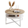 COUCHTISCH CIRI-X mit Regal Eichenholz Artisan - Weiß/Eiche Artisan, Holzwerkstoff (70/70/45.6cm) - Lookway