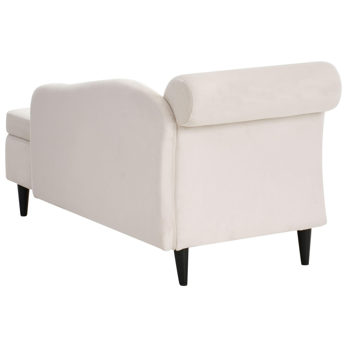ČALOUNĚNÉ LEHÁTKO CHAISE LONGUE LEVOSTRANNÉ Sametová látka Béžové s úložným prostorem Luiro - černá/béžová, textil (160/77/70cm) - Beliani