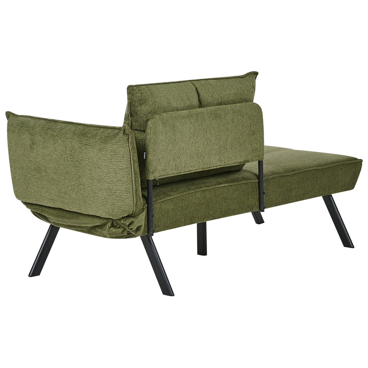 ČALOUNĚNÉ lehátko chaise longue pravostranné Zelené Rocamadour - černá/zelená barva, textil (150/83/72cm) - Beliani
