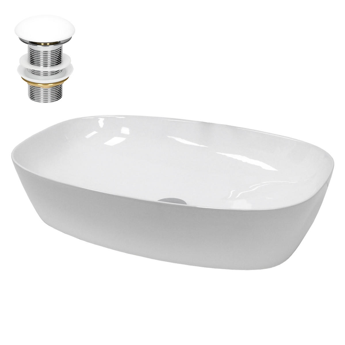 WASCHBECKEN - Weiß, Keramik (38/14/60.5cm) - LuxeBath