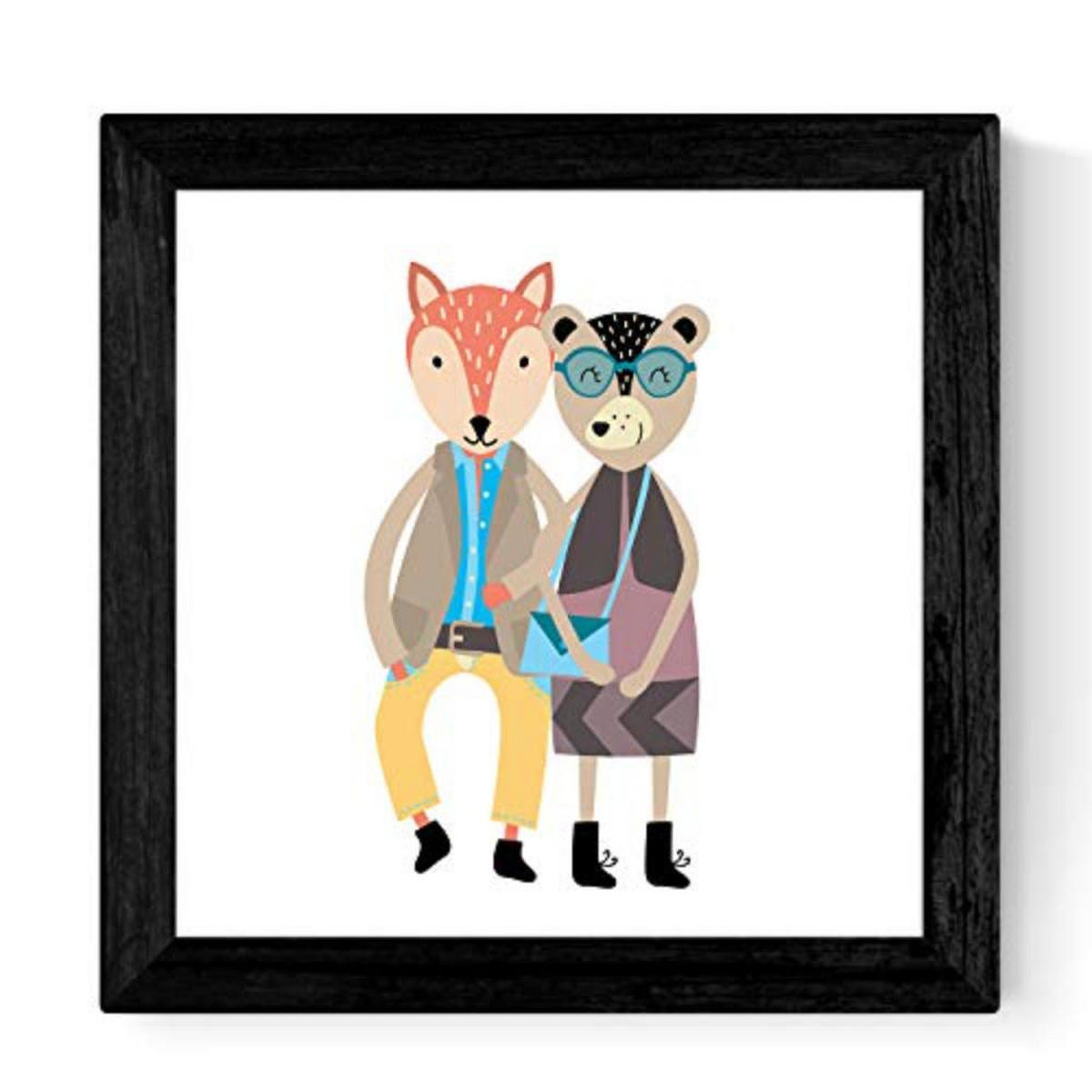 POSTER Set mit 4 skandinavischen modernen Tieren in der Stadt 20x20cm Rahmenlos - Klar, Papier (20/3cm) - Nacnic