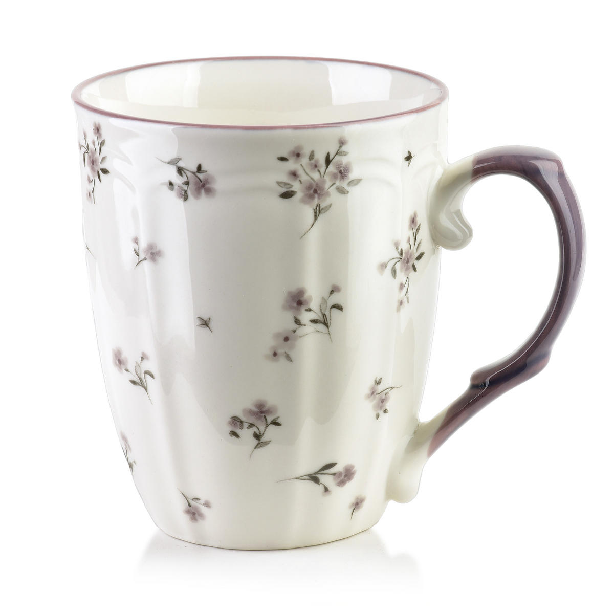 BECHER Rosalie Weiß 9x12x10,5 cm Porzellan - Weiß, Keramik (0.35L) - Mondex