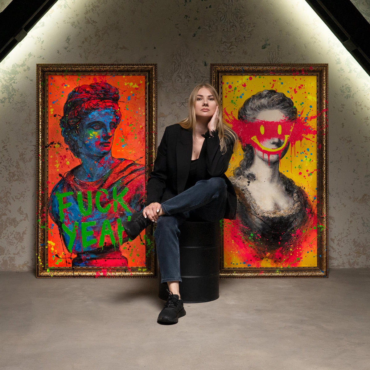 GEMÄLDE Griechischer Vibe Schattenfugenrahmen Gold 140x70 cm - Goldfarben, Holz (140/70cm) - YS-art gallery