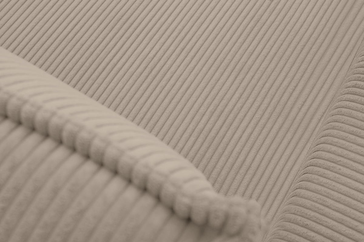 ECKSOFA-LINKS/RECHTS NAPI Schlaffunktion mit Cordbezug, Beige - Beige/Schwarz, Textil (262/148cm) - KONSIMO®