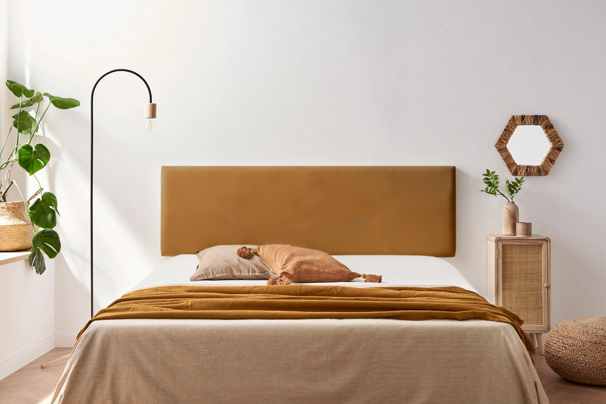 KOPFTEIL gepolstert NOVA Kunstleder 100x50x5 cm - Hellbraun - Moonia - Hellbraun, Holz (100/5/50cm)