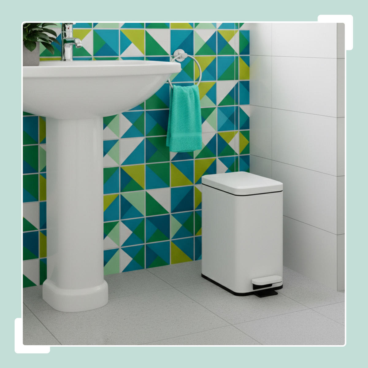 MÜLLEIMER - Weiß, Kunststoff/Metall (16/36/30cm) - Relaxdays