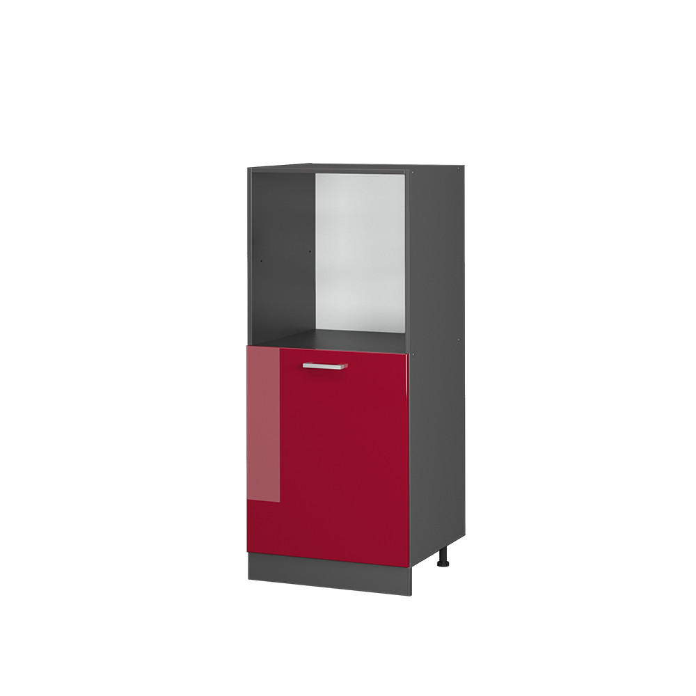 HERDUMBAUSCHRANK R-Line Rot Hochglanz 60 cm - Anthrazit/Rot, Holzwerkstoff (60/143/57cm) - Vicco