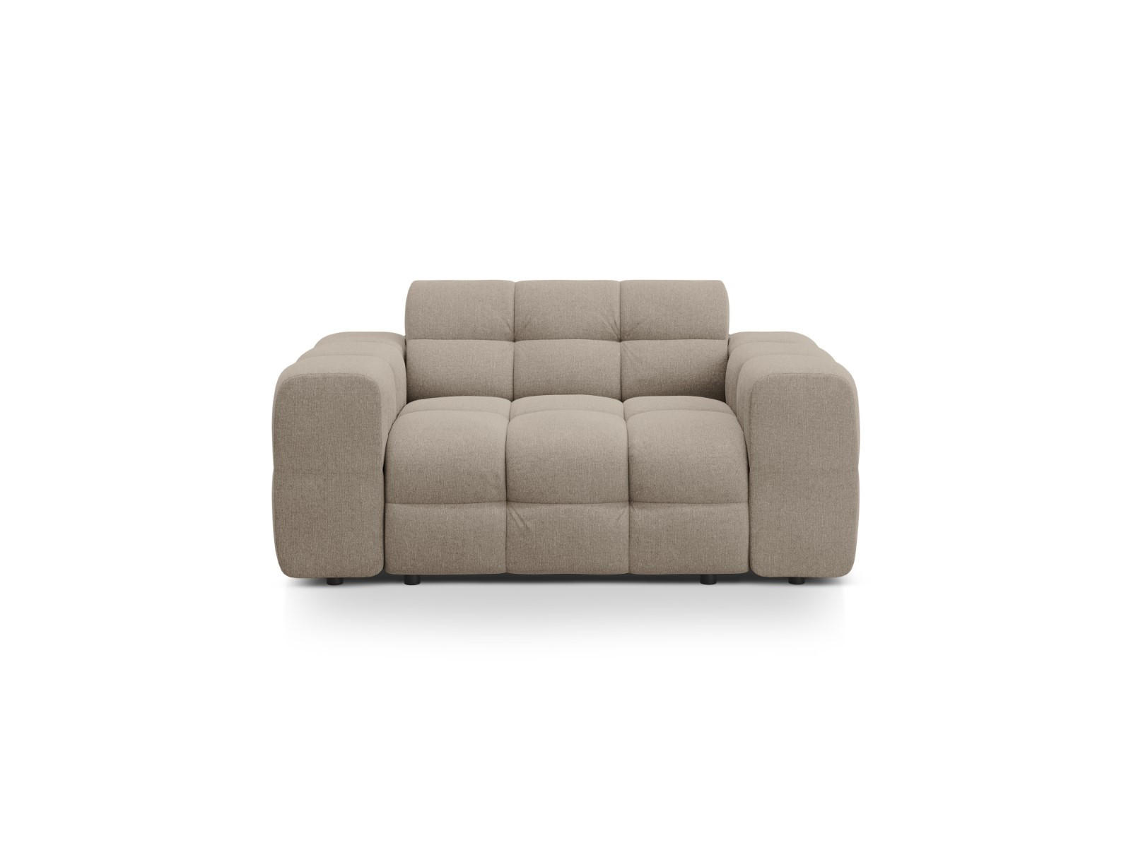 SOFA Kendal aus strukturiertem Stoff dunkelbeige 2 Sitzplätze - Mokka, Textil (156/79/103cm) - Micadoni