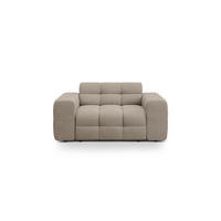 SOFA Kendal aus strukturiertem Stoff dunkelbeige 2 Sitzplätze - Mokka, Textil (156/79/103cm) - Micadoni