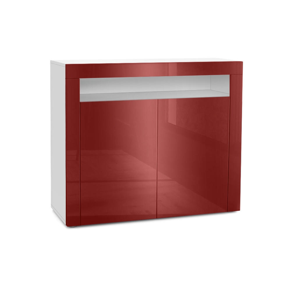 KOMMODE Valencia Bordeaux Hochglanz / Bordeaux Hochglanz - Bordeaux, Holzwerkstoff (108/92/40cm) - Vladon