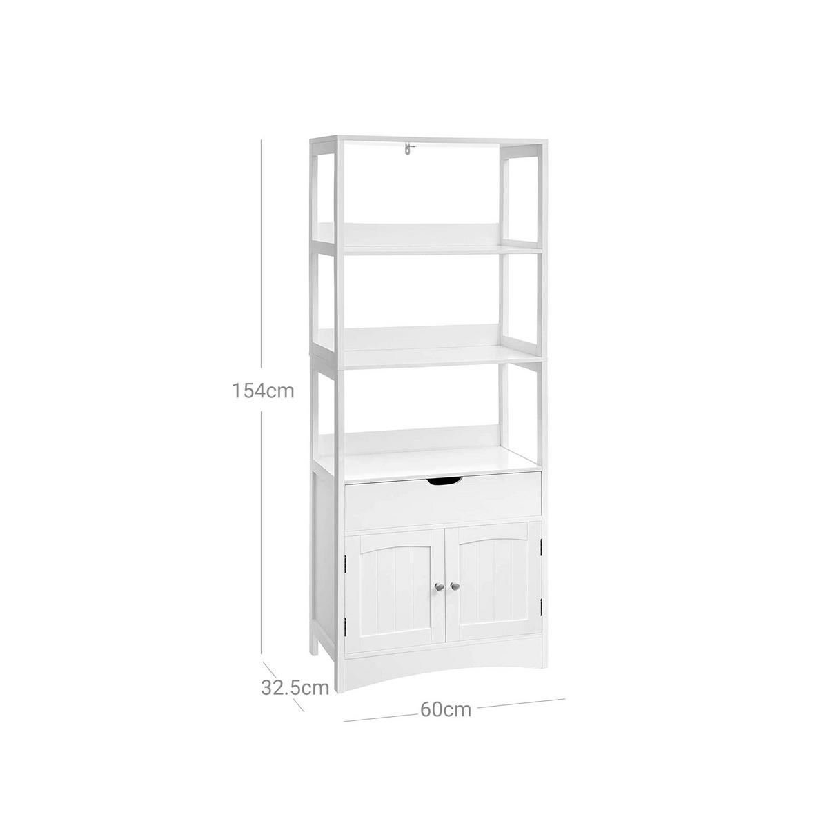 HOCHSCHRANK BADEZIMMERSCHRANK - Weiß, Holzwerkstoff (32.5/154/60cm) - Hansiro