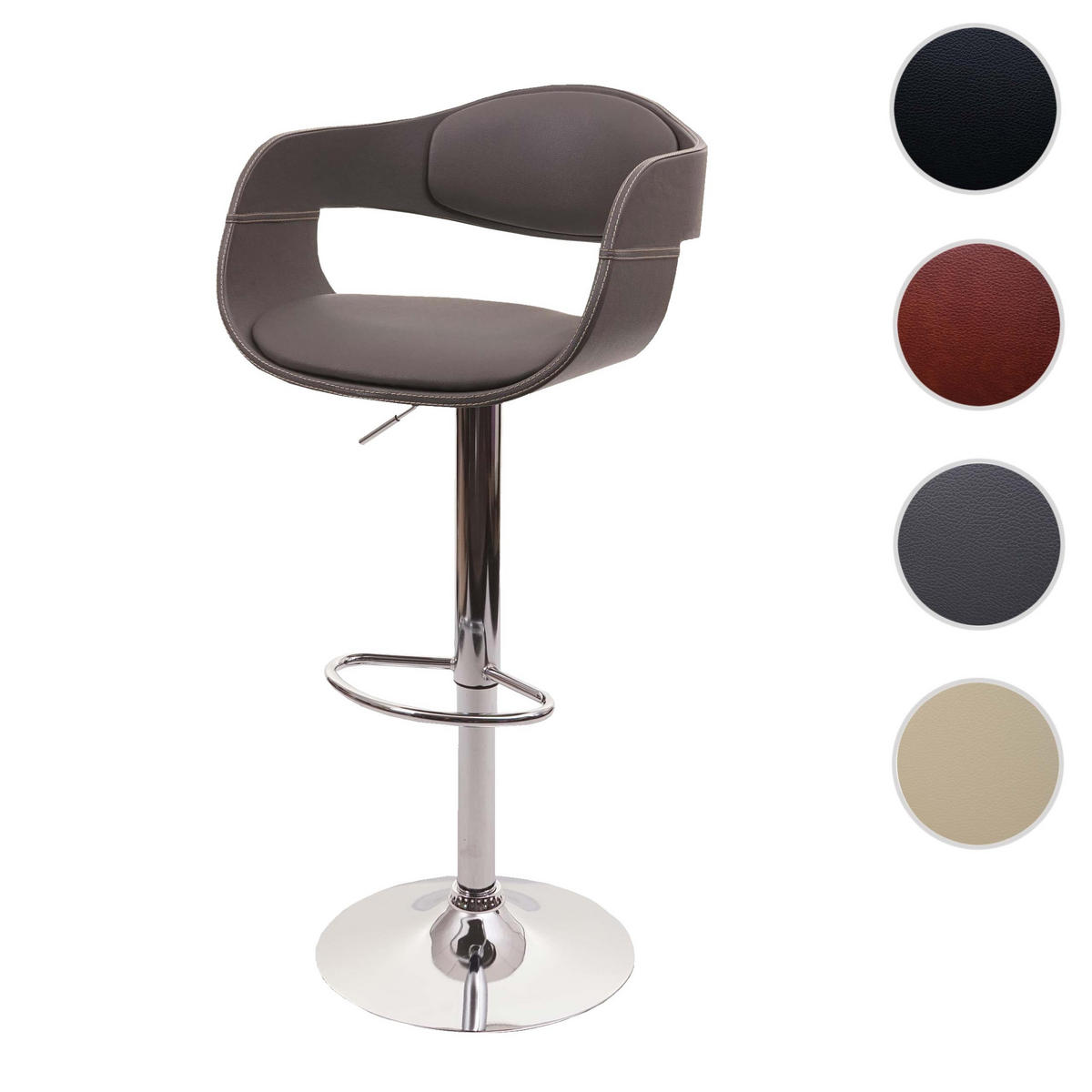 BARHOCKER A47B Grau - Grau, Textil (49/107/49cm) - MCW