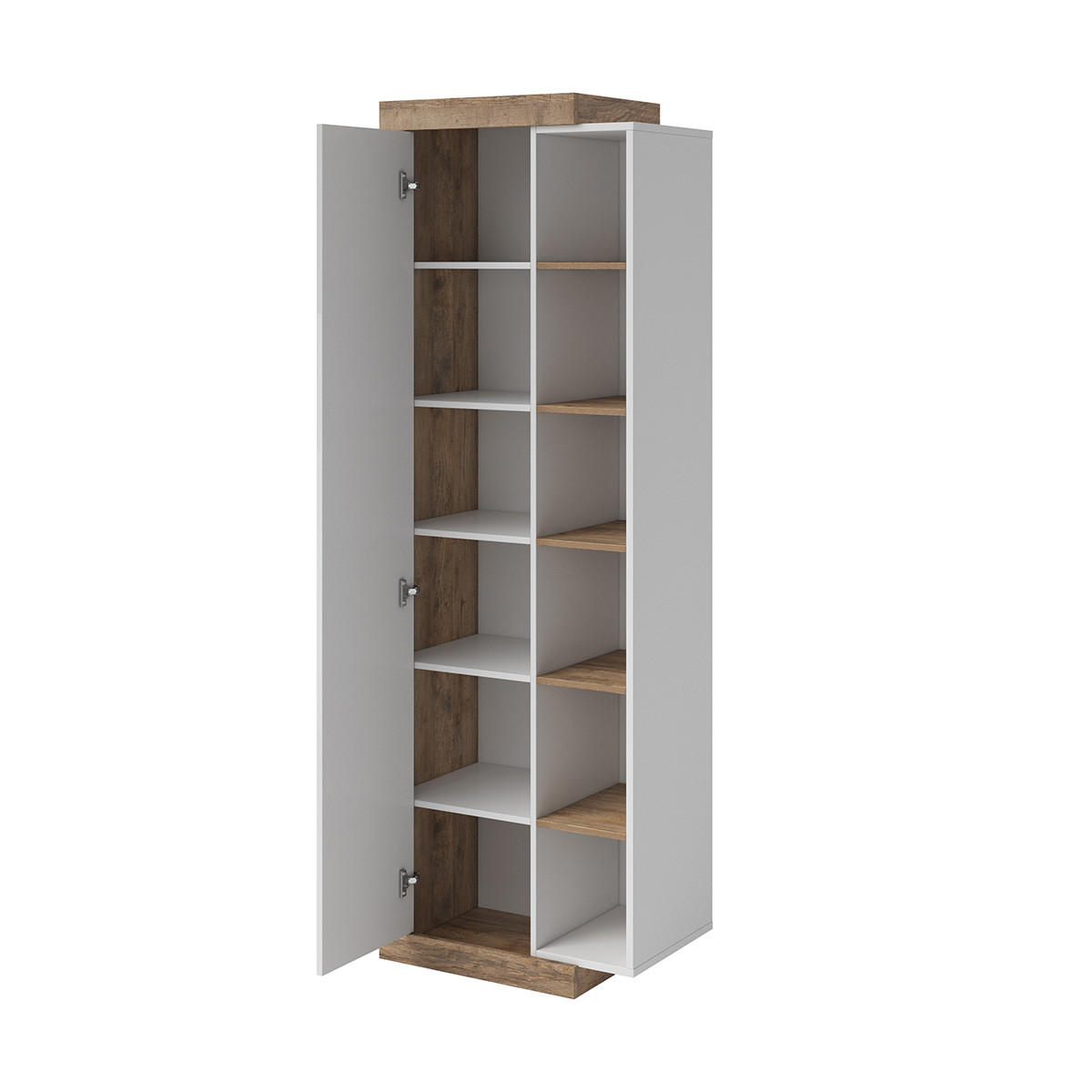 SKŘÍŇ 1DVEŘOVÁ Azior Bílá a dřevo - bílá, kompozitní dřevo (67/200/40cm) - Petits-meubles