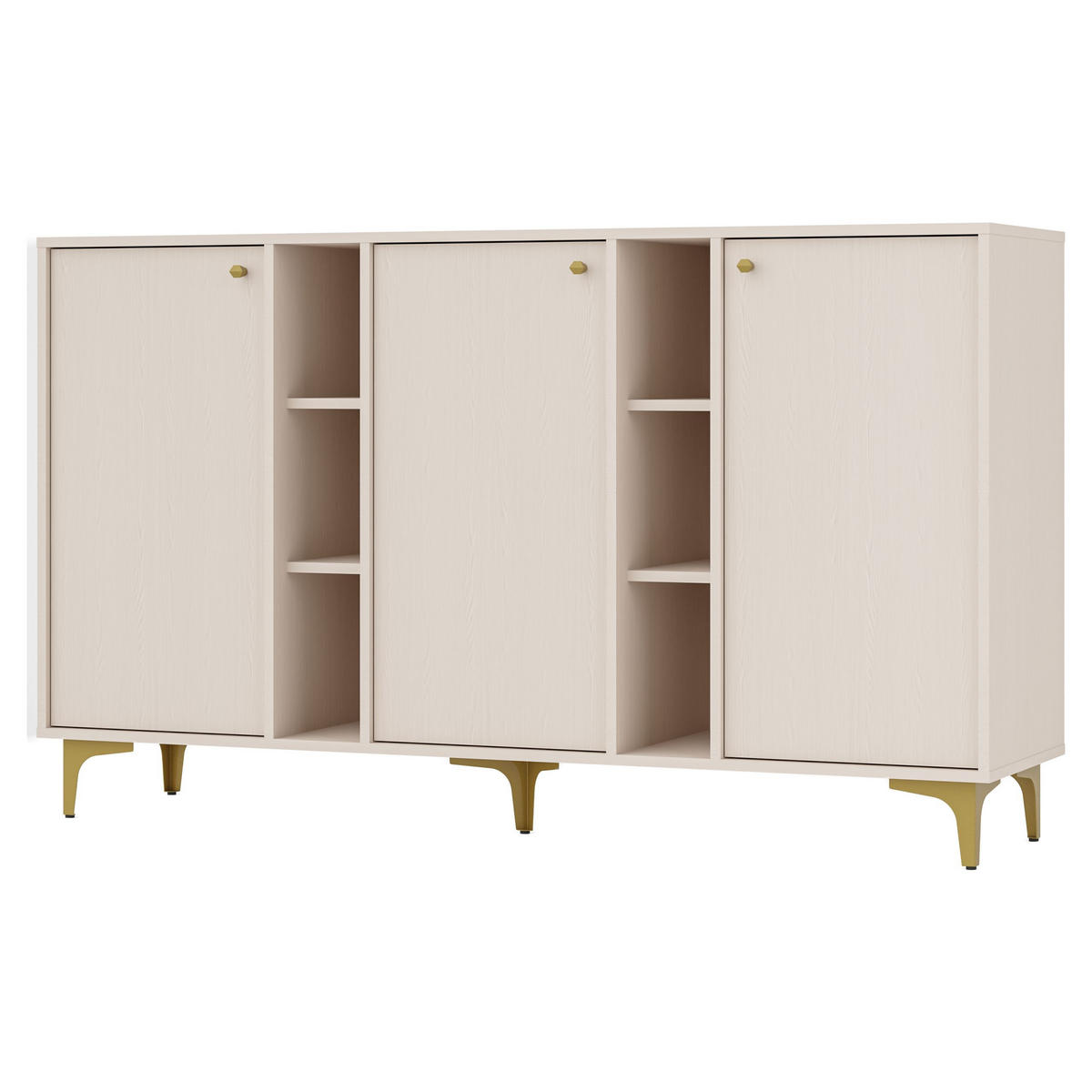 SIDEBOARD TORINO 158/94/41 cm mit 3 Türen Beige - Beige, Holzwerkstoff (158/94/41cm) - MASSENO