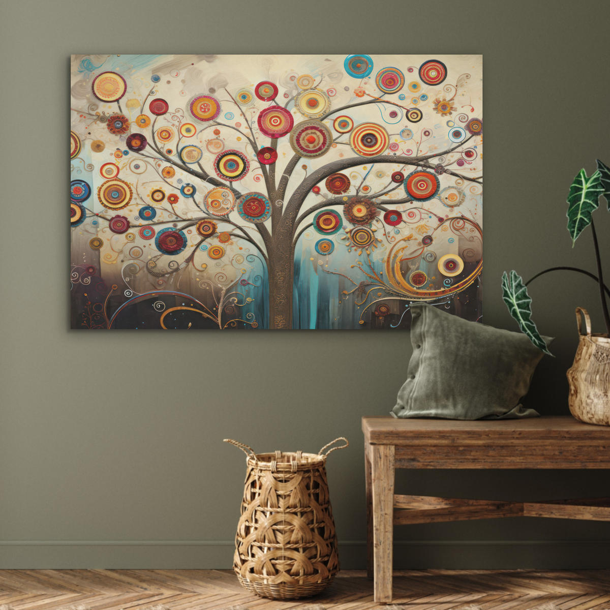AKUSTIKPANEEL Baum - Baum des Lebens - Farbe 100x70 cm - Braun, Textil (100/0.9/70cm) - MuchoWow