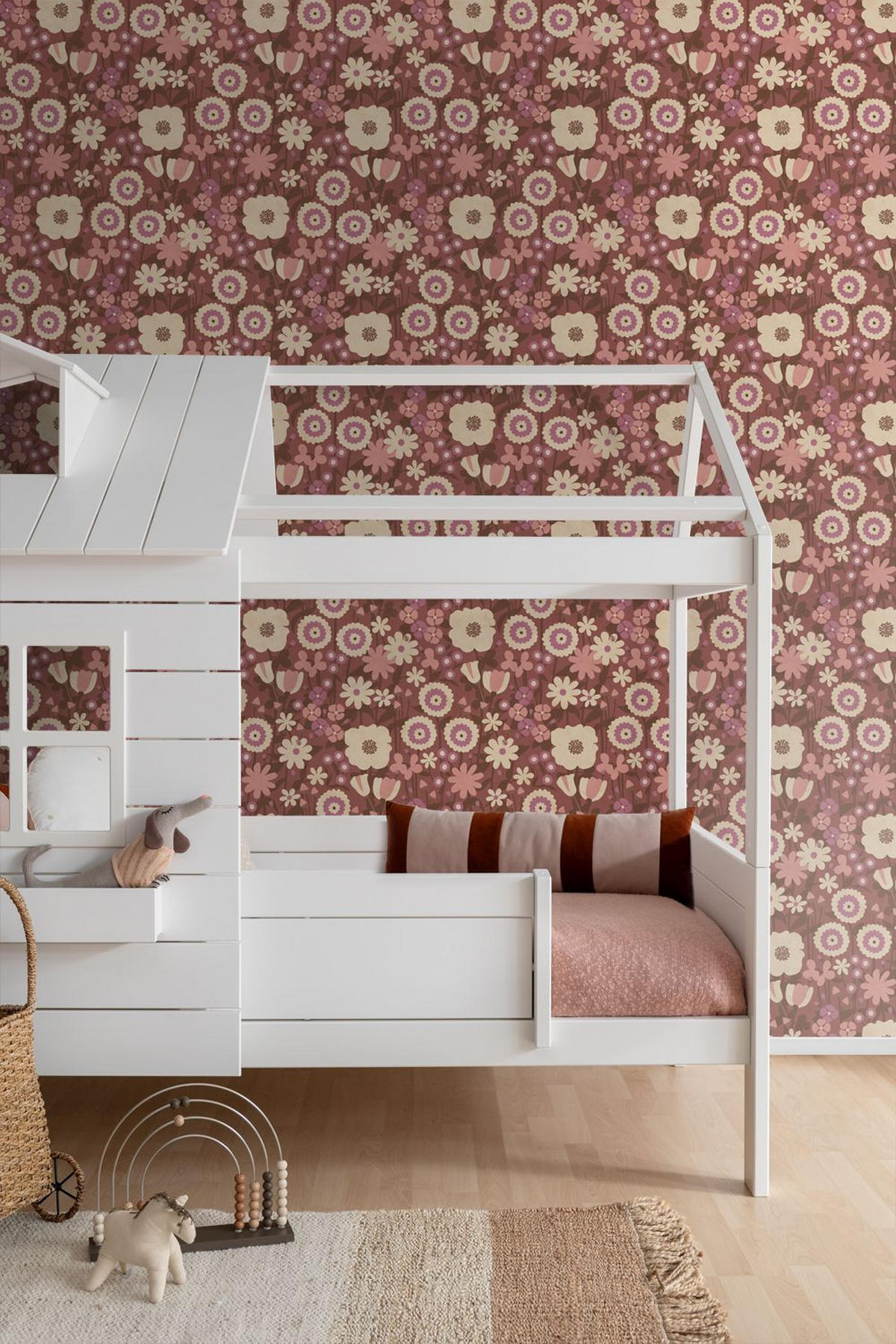 TAPETE Retro Blumen 50 x 900 cm - Lila, Papier (50/0.1cm) - ESTAhome