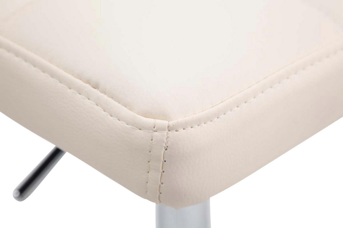 DREHSTUHL 4er Set Lederlook creme - Chromfarben/Creme, Textil/Metall (44/74/49cm) - CLP