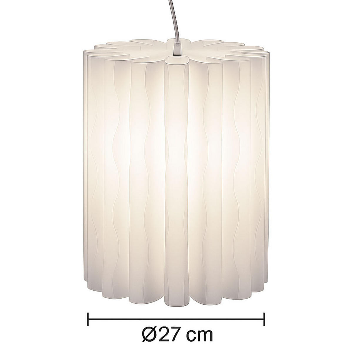 LED HÄNGELEUCHTE Elena Weiß - Weiß, Kunststoff (27/27/135cm)