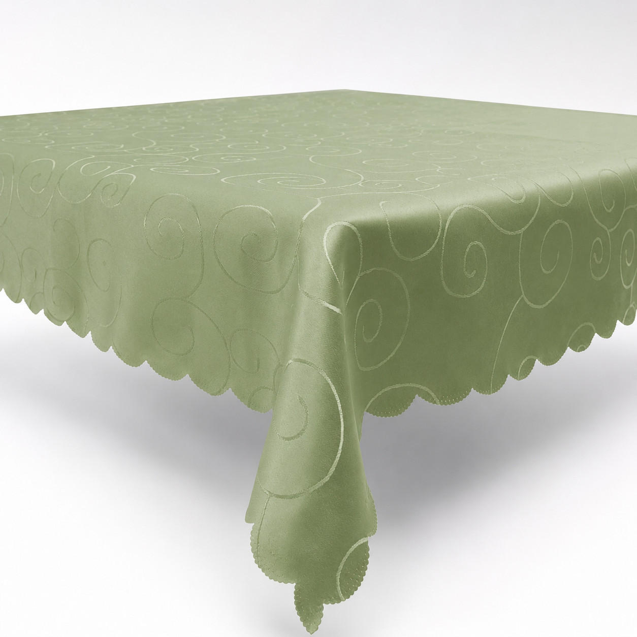 TISCHDECKE 110/220 cm Ornamente Lindgrün - Hellgrün, Textil (110/220cm) - TiborTex