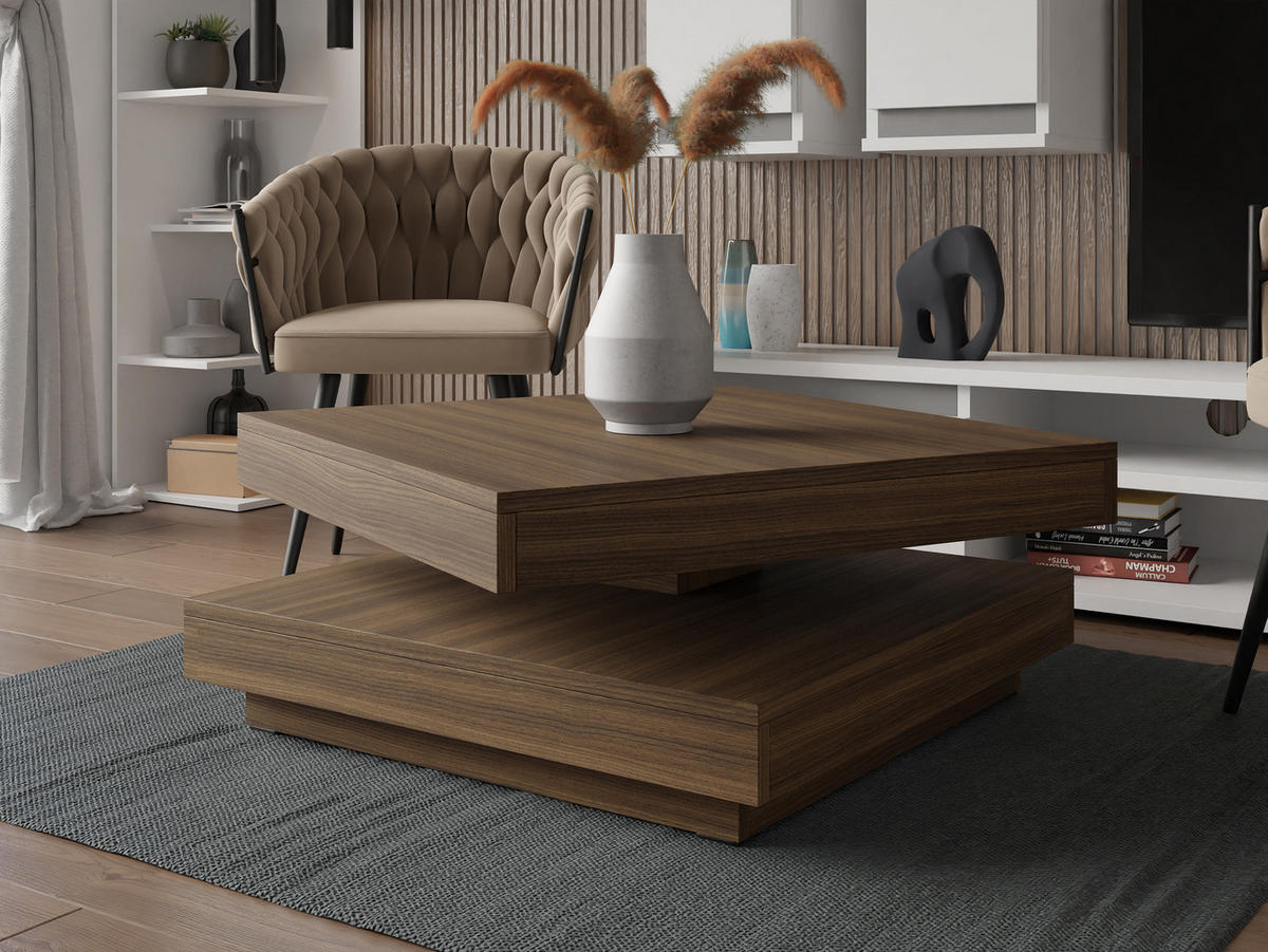 COUCHTISCH Nenani - Nussbaumfarben, Holzwerkstoff (70/70/34cm) - MIRJAN24