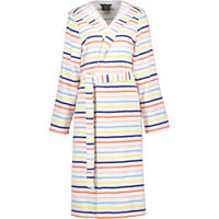 BADEMANTEL DAMEN KAPUZE STREIFEN 3344 WEISS-MULTICOLOR - 62 - Multicolor, Textil (Lnull) - Cawoe