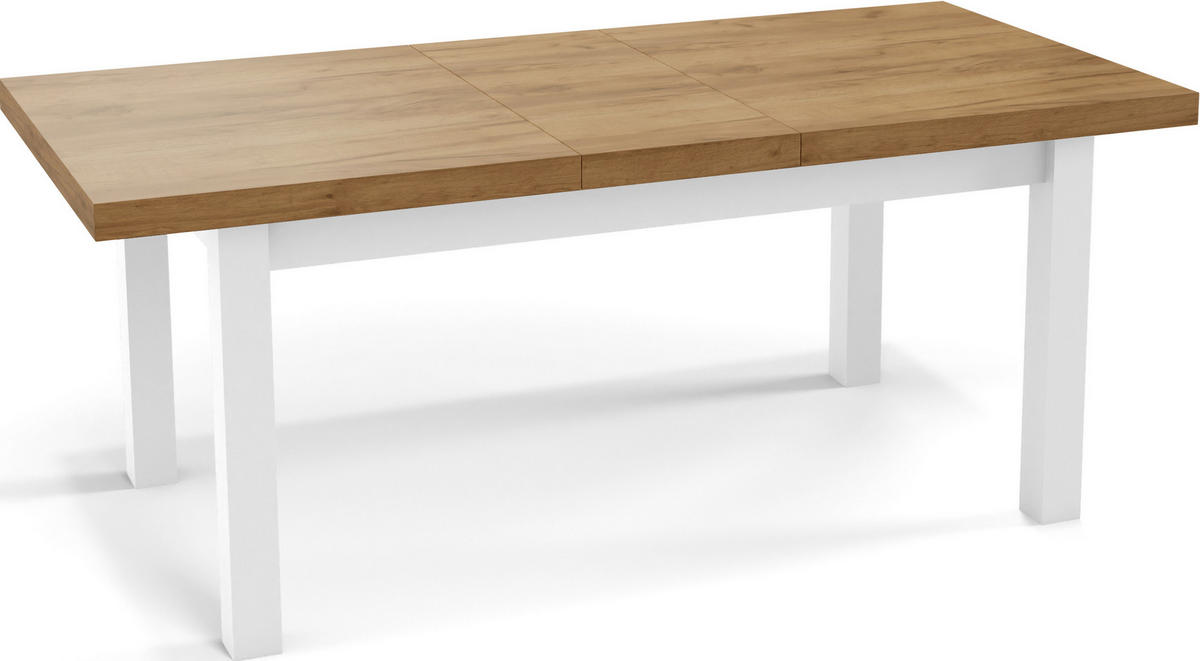 ESSTISCH Avena rechteckig ausziehbar, Wotan Eiche 140/80/78 - Eiche Wotan/Weiß, Holz/Holzwerkstoff (140/80/78cm) - WFL GROUP