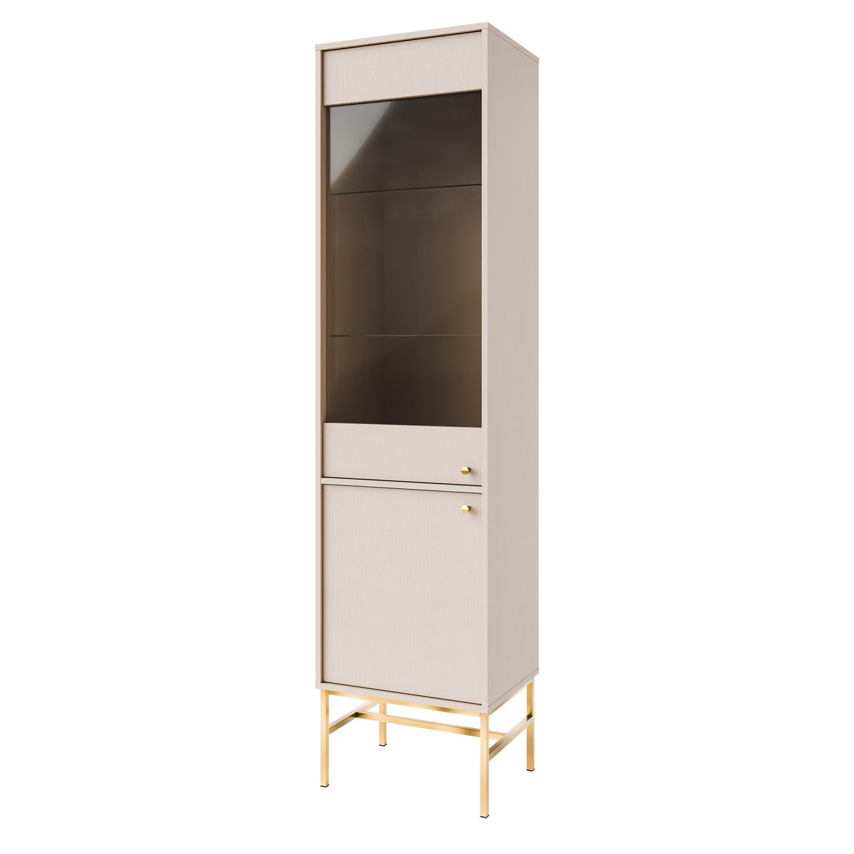 VITRINE in Beige - Beige, Holzwerkstoff (51.8/207.5/40.8cm) - MASSENO