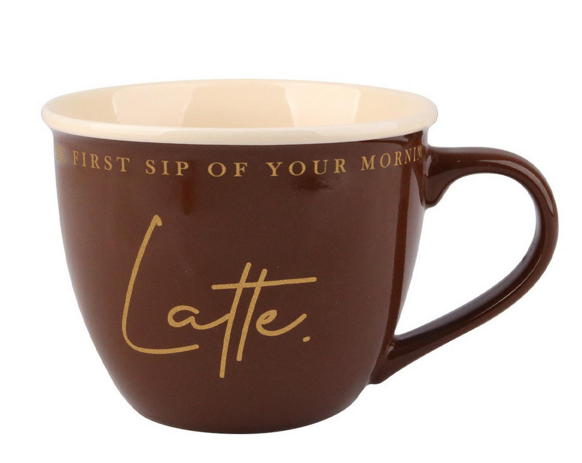 BECHER Hendia Bronze 11.5/15.5/9 cm Porzellan - Braun, Keramik (0.5L) - Mondex